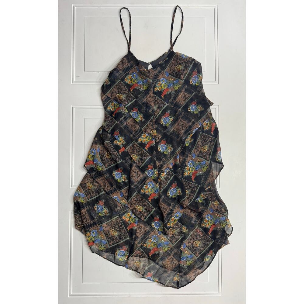Free People Summer Dress Boho Aztec 
Layered Flowy Floral Size 0